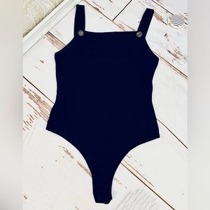 Mikey & Joey Black Ribber Fabric Bodysuit